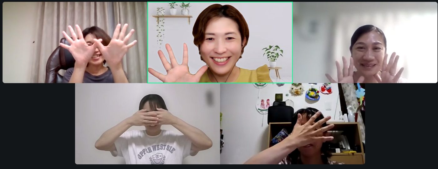 Quest講座のオンライン画面。講師と参加者が手を挙げている